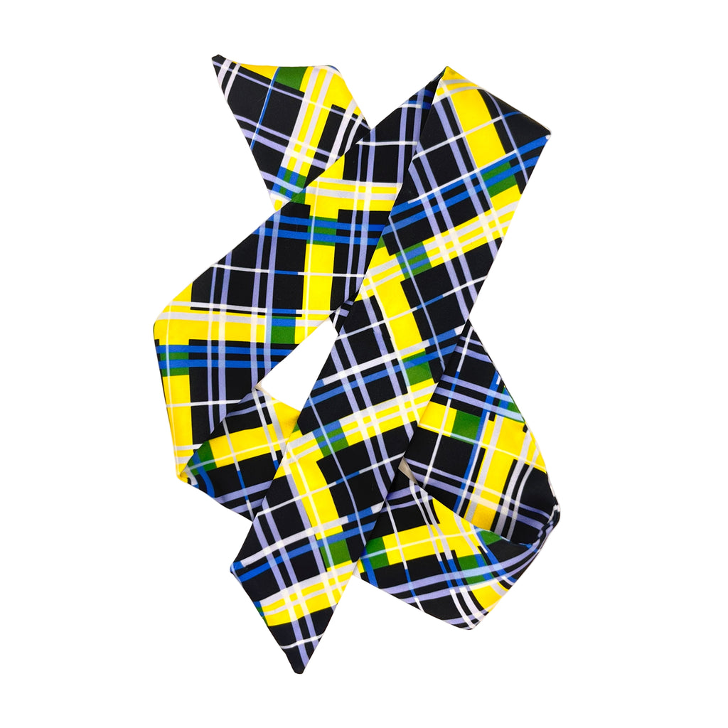 Plaid patterned Twilly on a white background